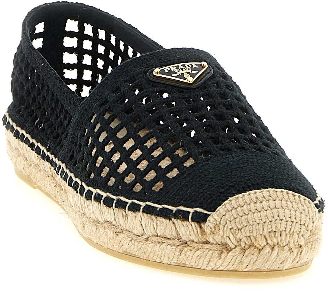 Prada Black Cotton Espadrilles