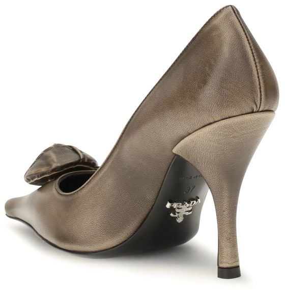 Prada Brown Calf Leather Bos Taurus High Heel Pumps
