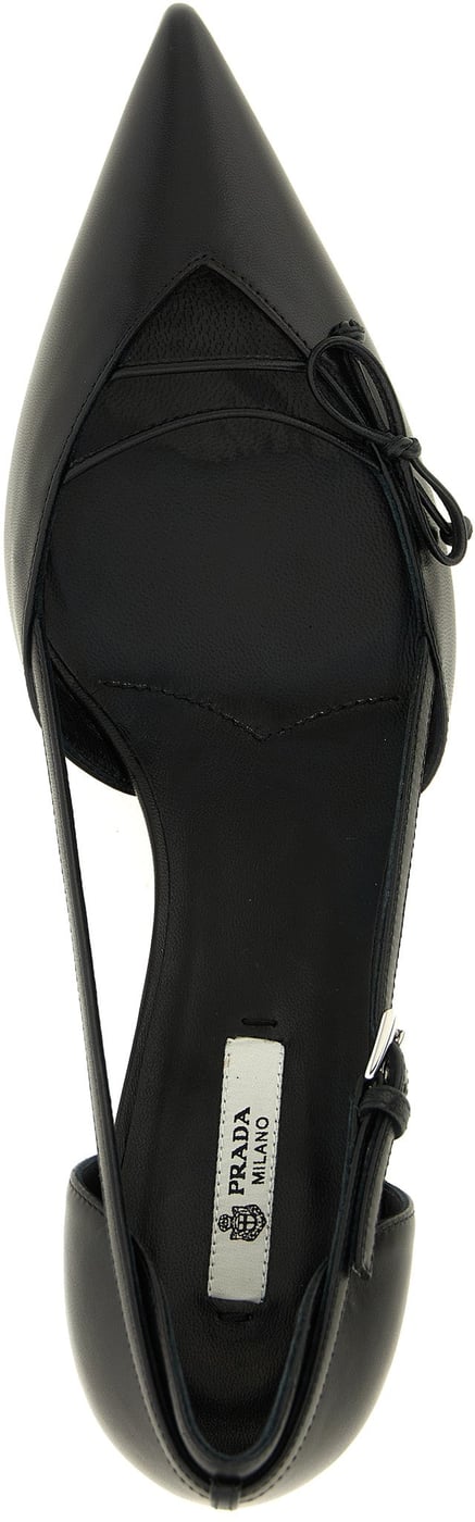 Prada Black Goatskin Mid Heel Pumps