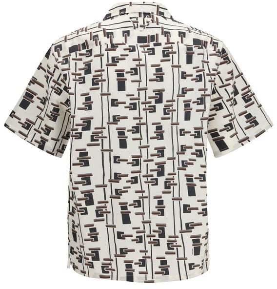 Multicolor Pattern Print Cotton Bowling Shirt