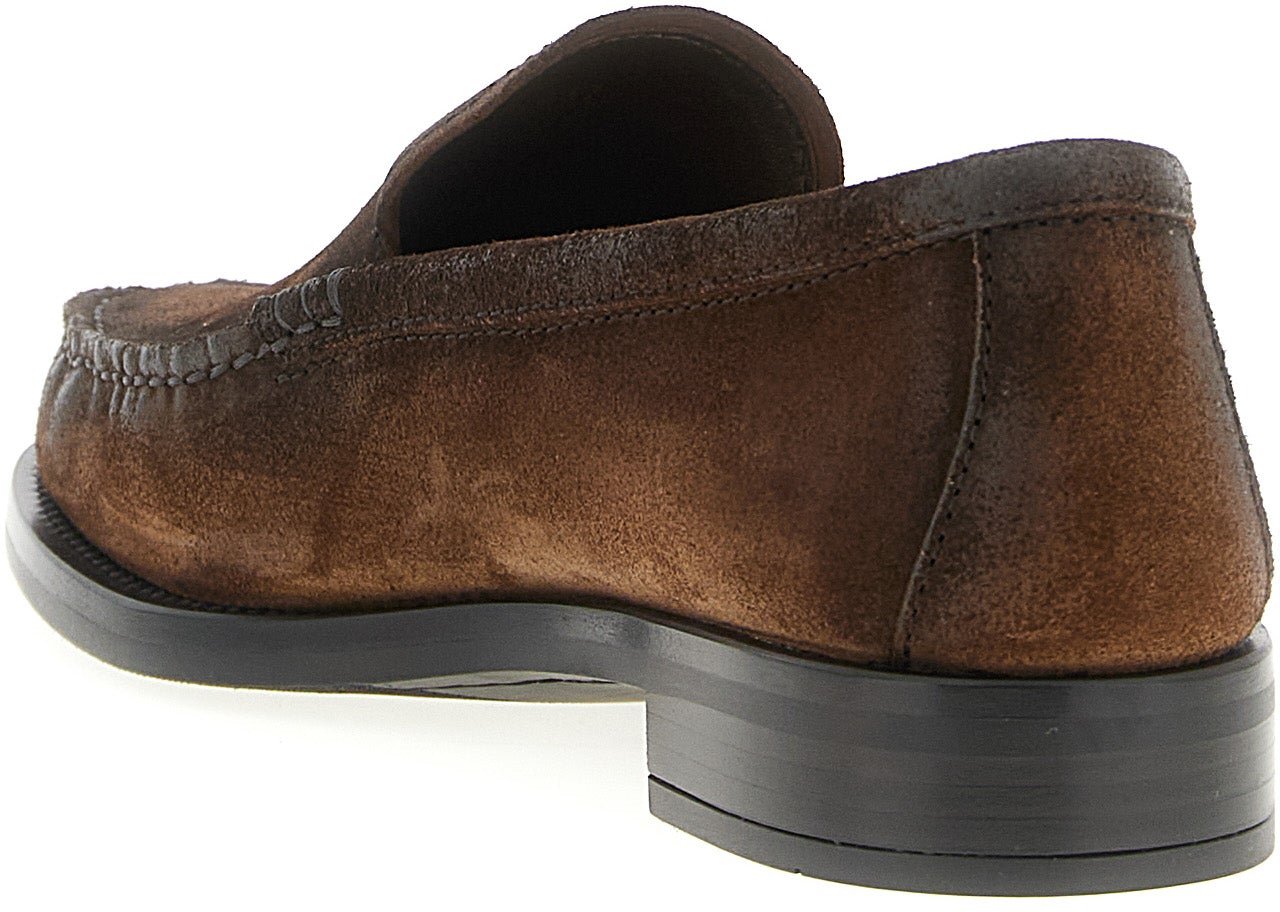 Prada Brown Calfskin Slip-On Loafers
