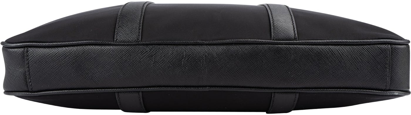 Prada Nylon Saffiano Leather Triangle Business Handbag