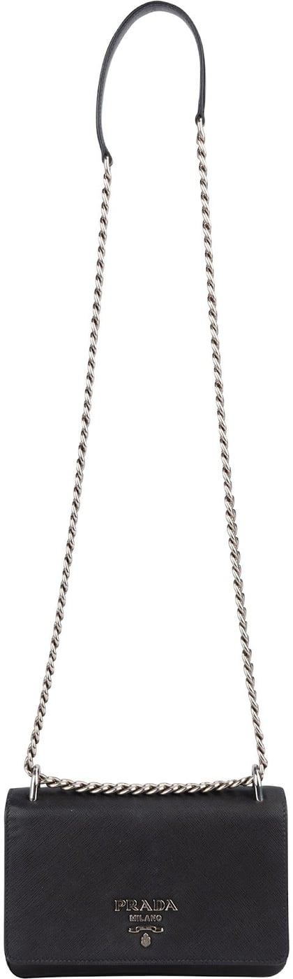Prada Saffiano Leather Chain Wallet Crossbody Bag