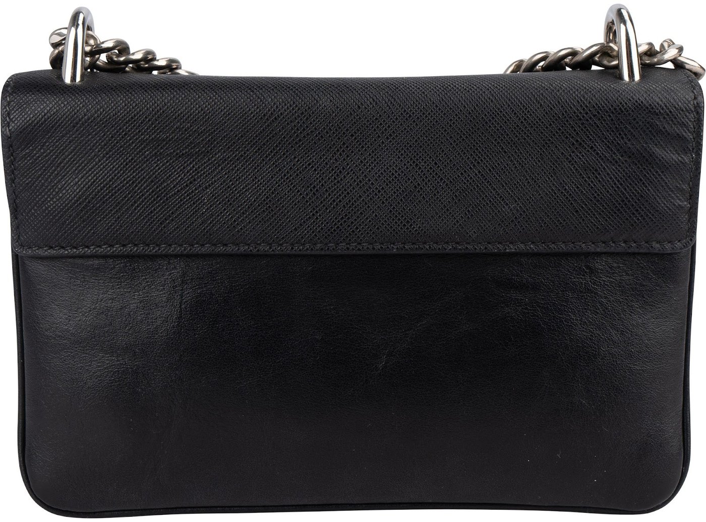 Prada Saffiano Leather Chain Wallet Crossbody Bag