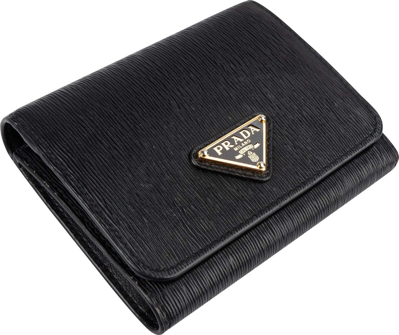 Prada Vitello Move Leather Small Trifold Wallet