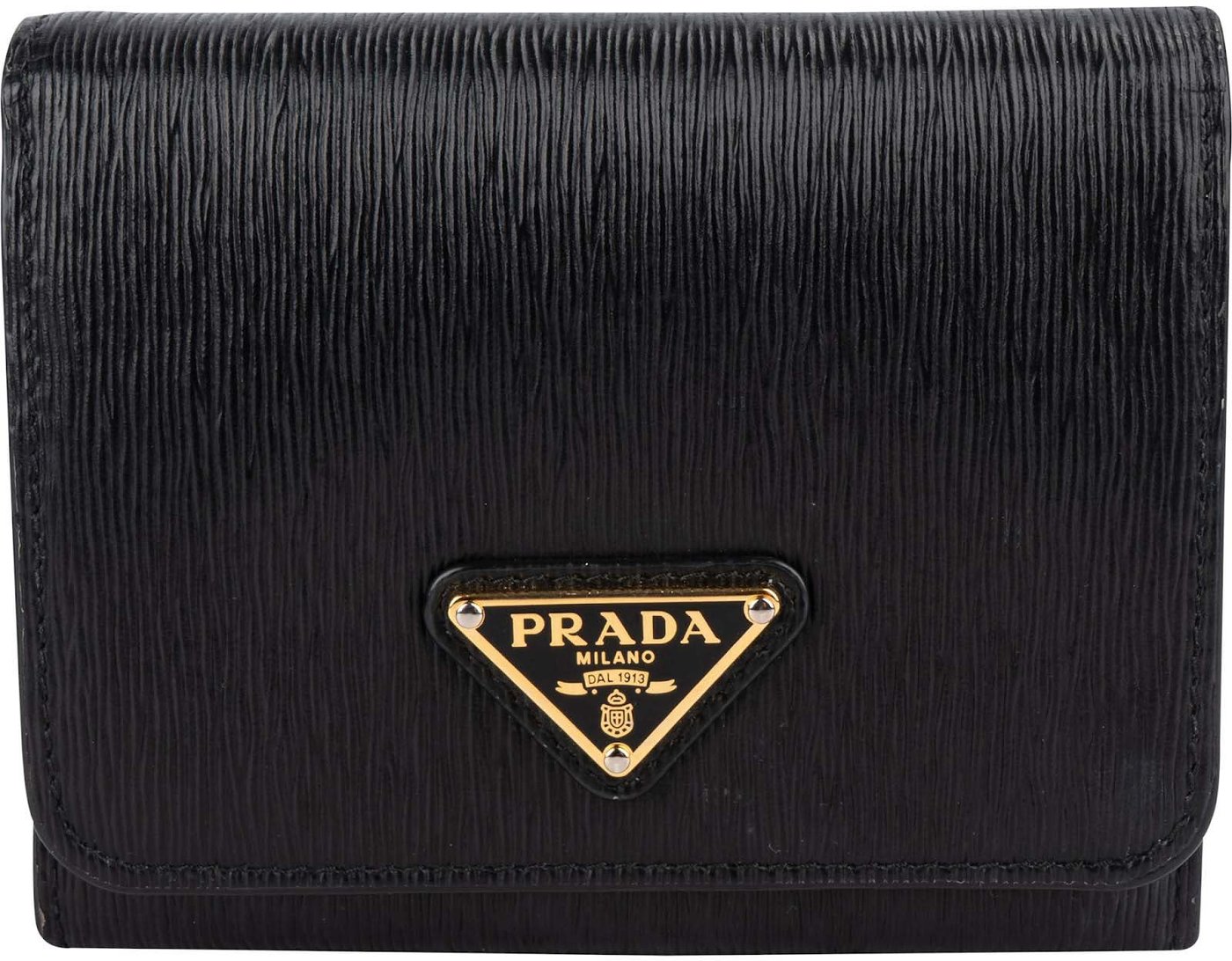 Prada Vitello Move Leather Small Trifold Wallet