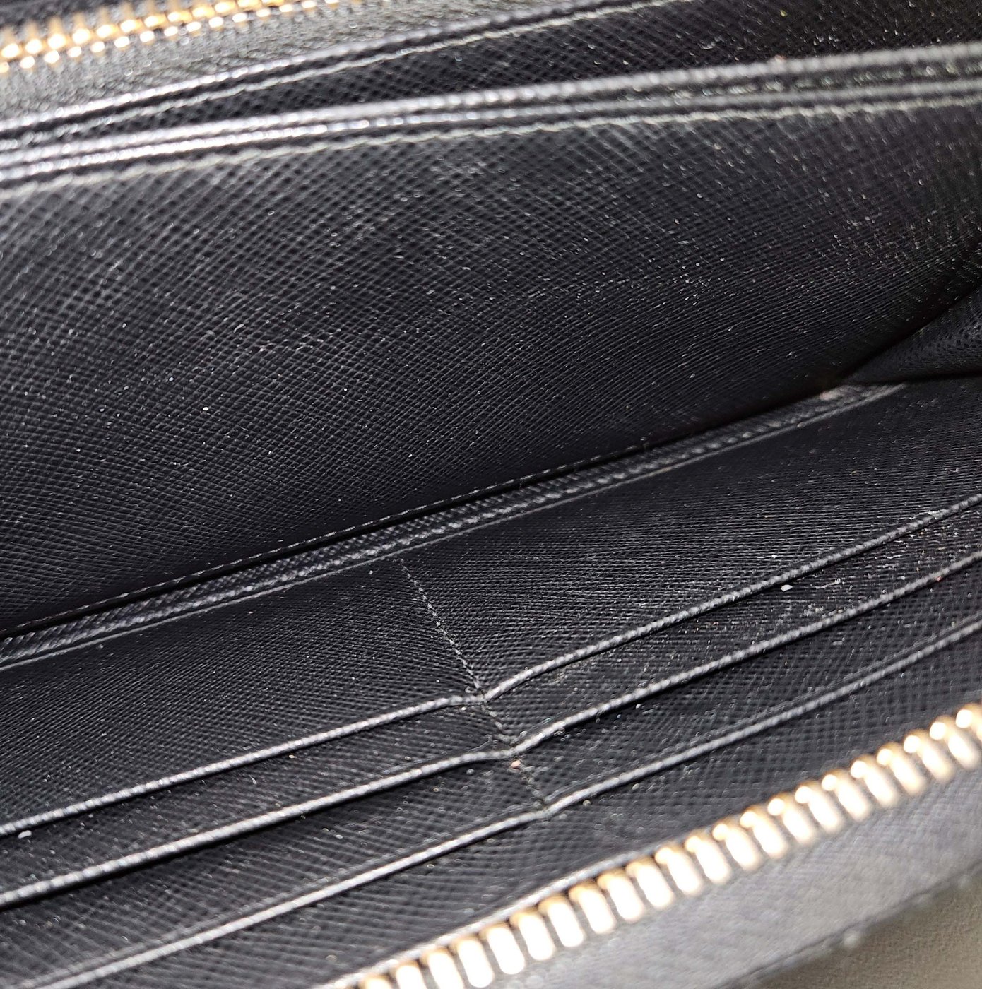 Prada Saffiano Leather Zip Around Wallet
