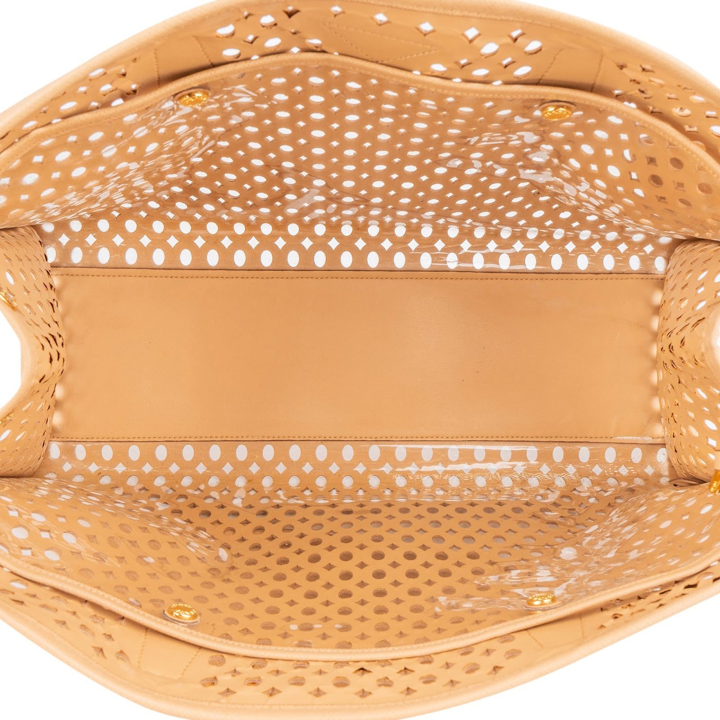 Prada Saffiano Leather Perforated Fori Tote Handbag