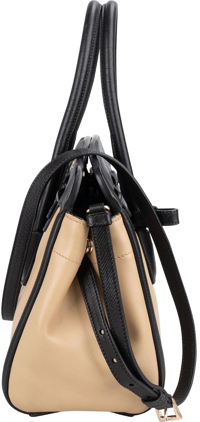 Prada Saffiano Bicolor Leather City Tote Handbag