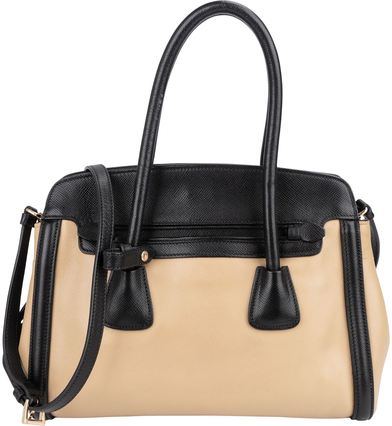 Prada Saffiano Bicolor Leather City Tote Handbag