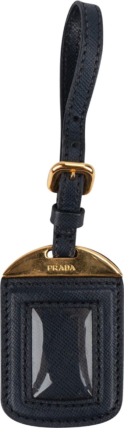 Prada Saffiano Leather Luggage Tag Bag Charm