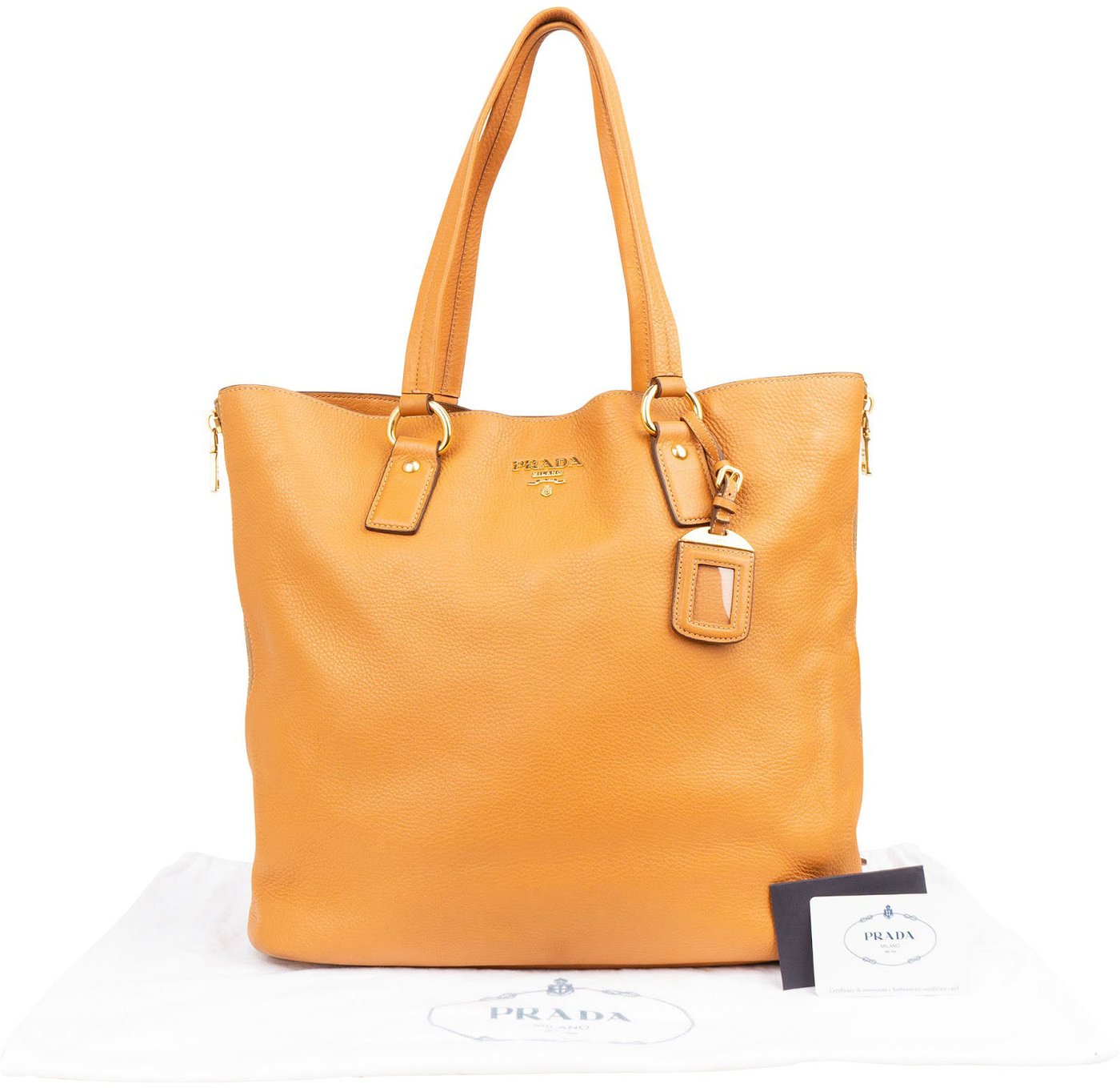 Prada Vitello Daino Shopping Tote Shoulder Bag