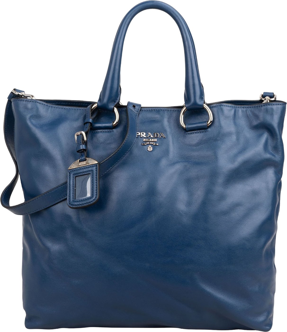 Prada Soft Calf Leather Tote Shoulder Bag