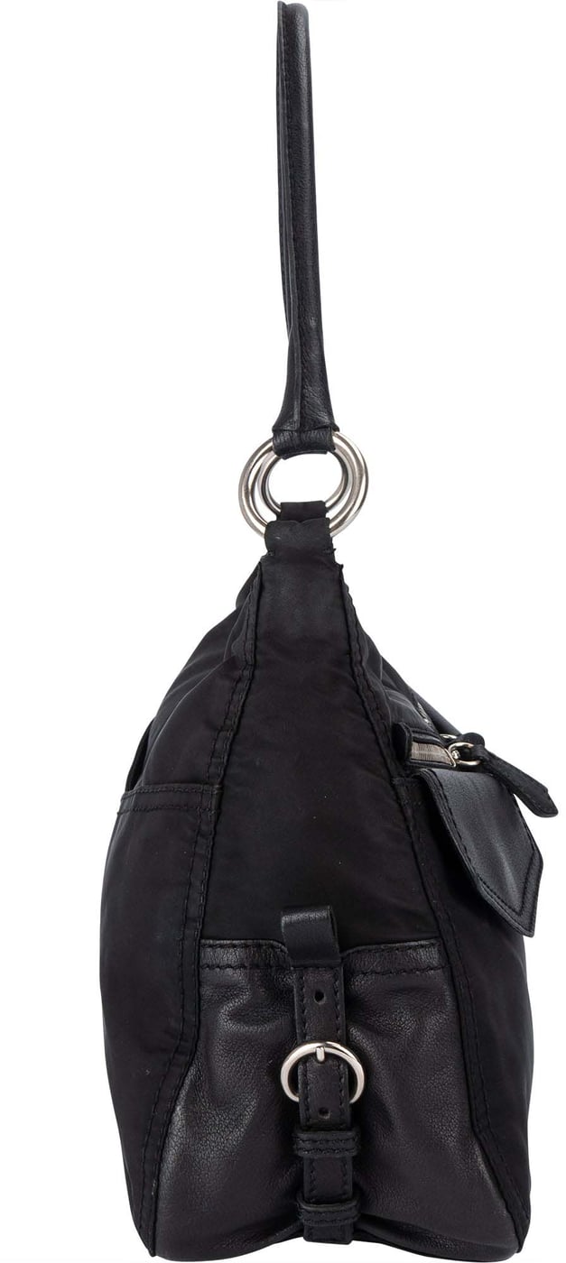 Prada Black Nylon Triangle Twin Pocket Shoulder Bag