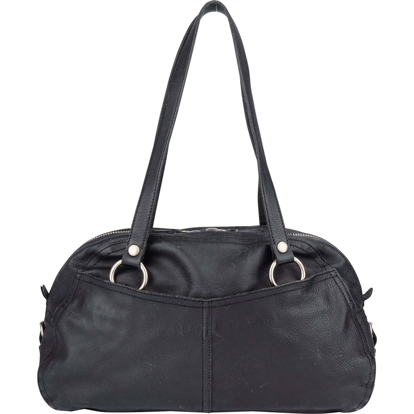 Prada Leather Twin Pocket Triangle Shoulder Bag