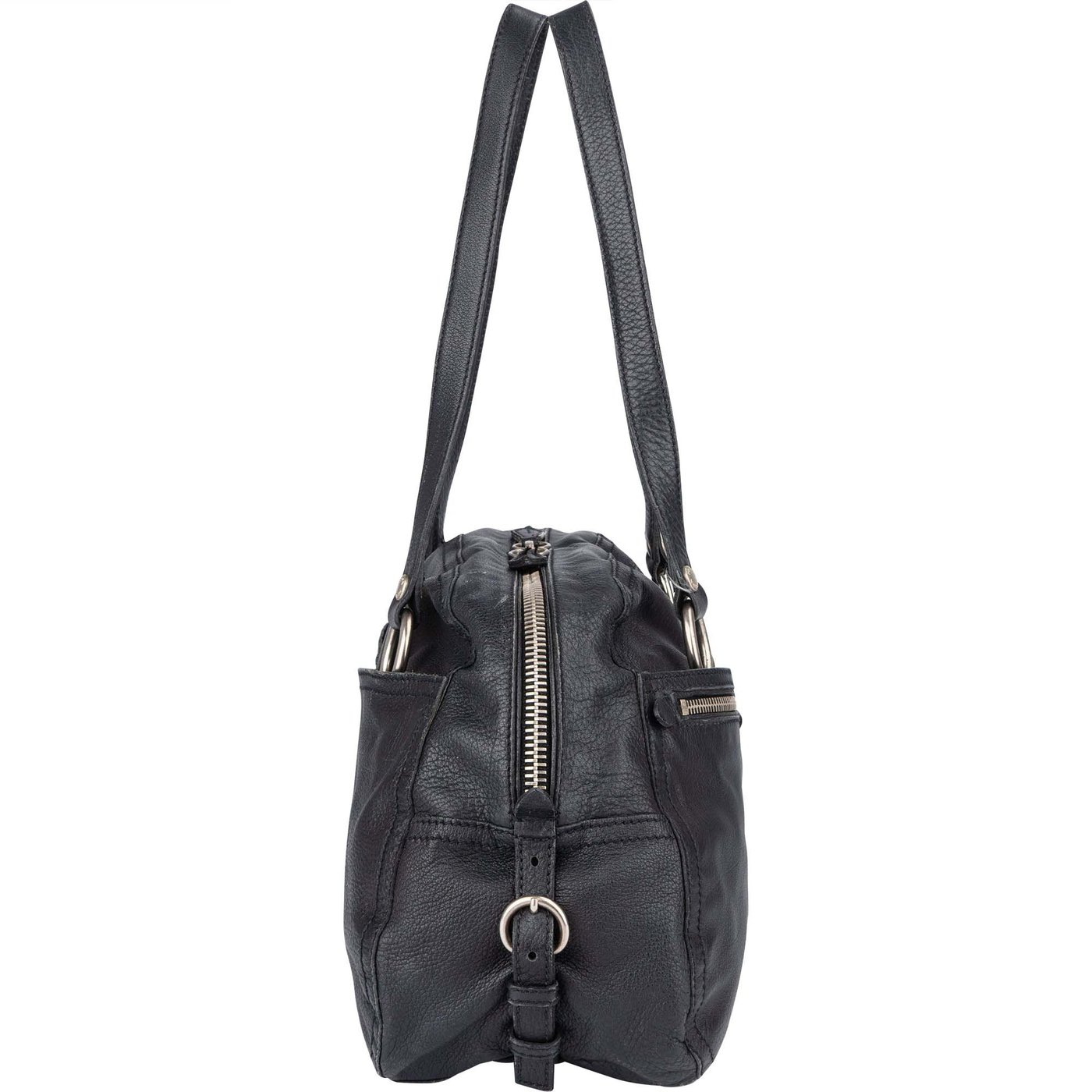 Prada Leather Twin Pocket Triangle Shoulder Bag