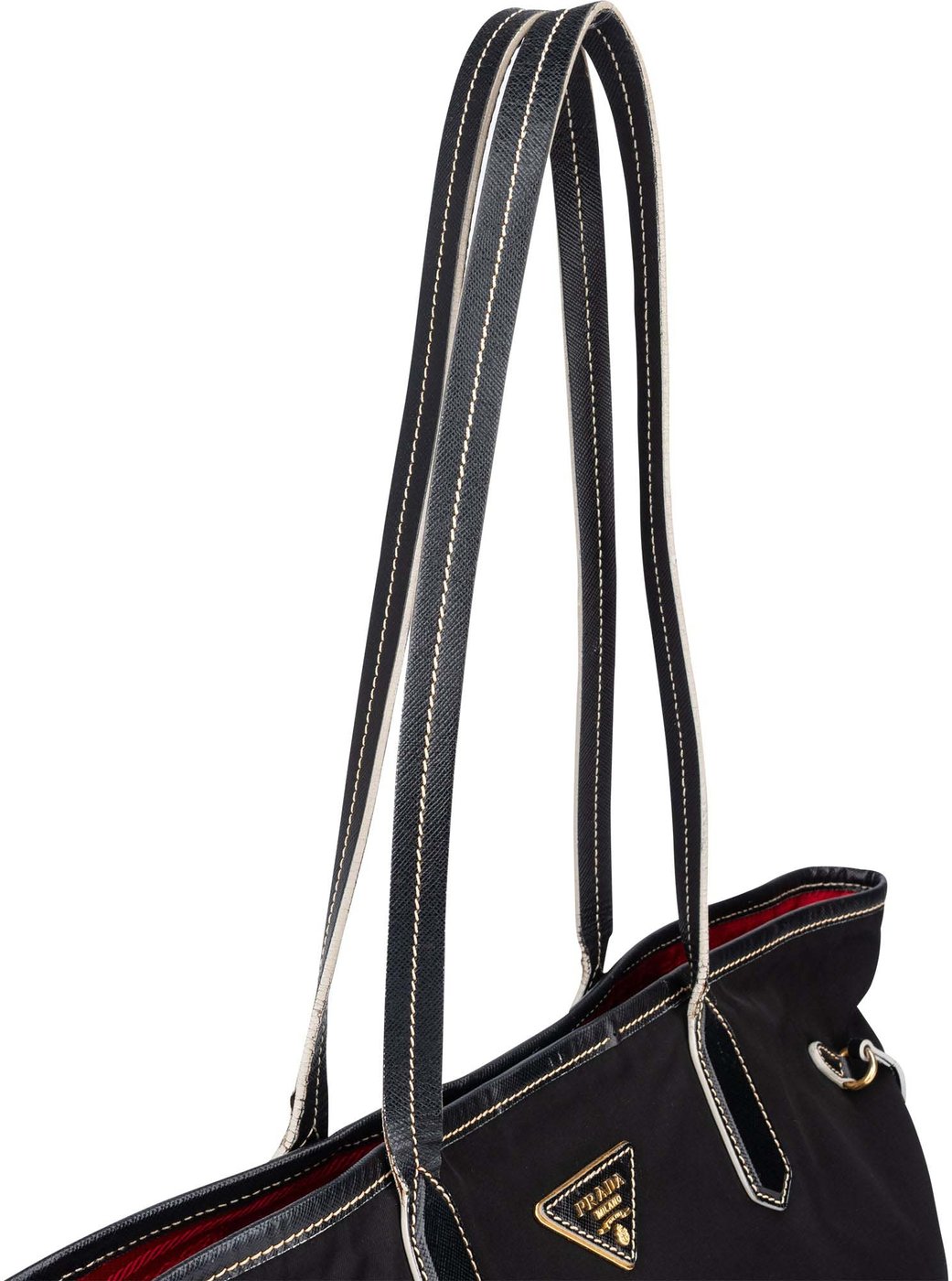 Prada Nylon Saffiano Leather Shopper Handbag