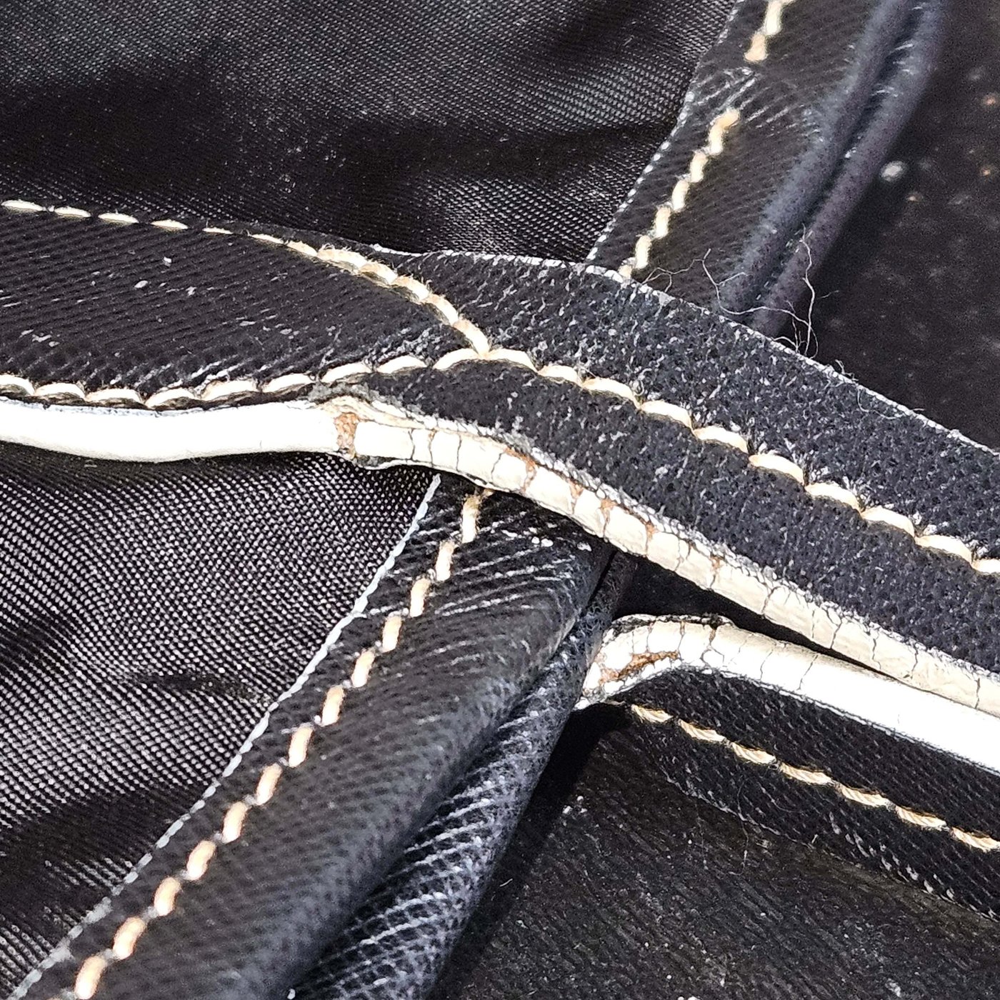 Prada Nylon Saffiano Leather Shopper Handbag