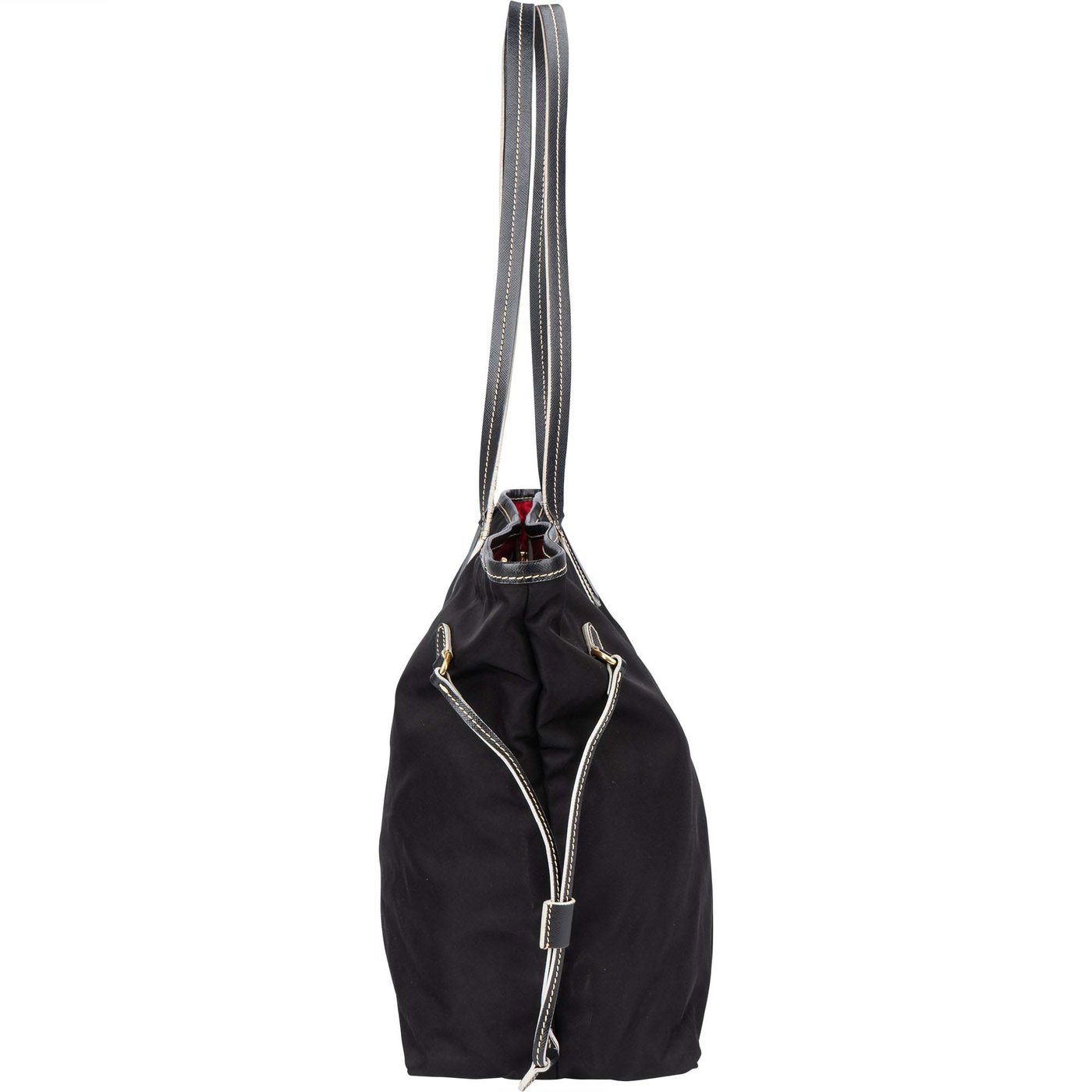 Prada Nylon Saffiano Leather Shopper Handbag