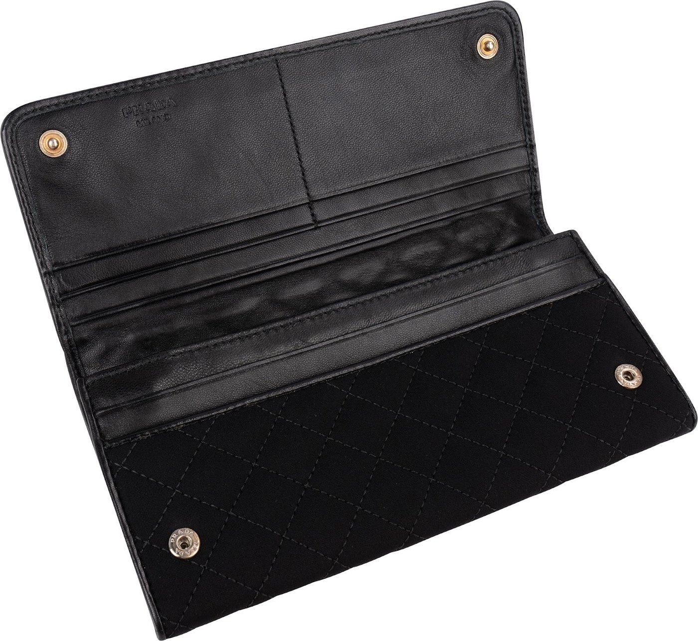 Prada Black Quilted Tessuto Triangle Wallet