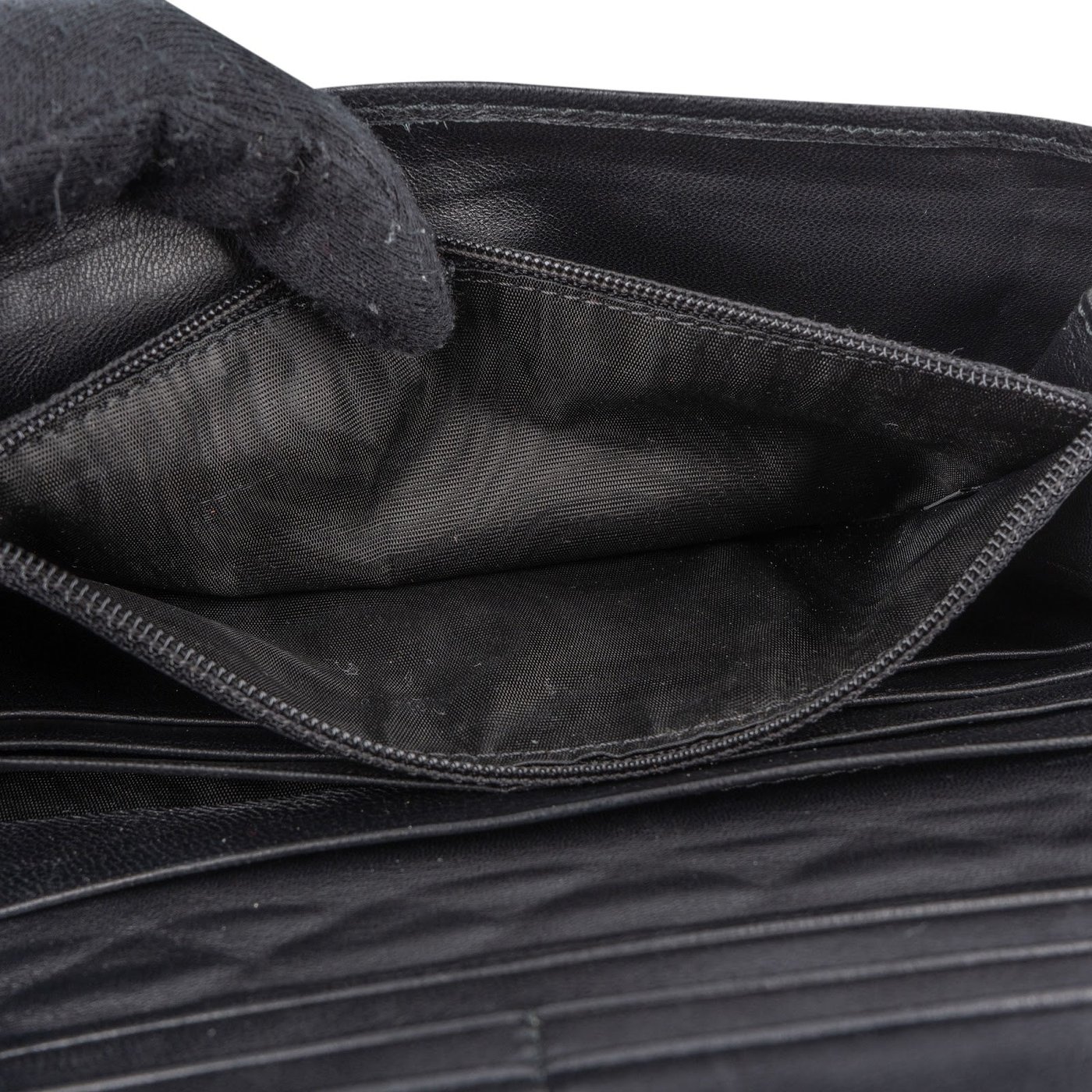 Prada Black Quilted Tessuto Triangle Wallet