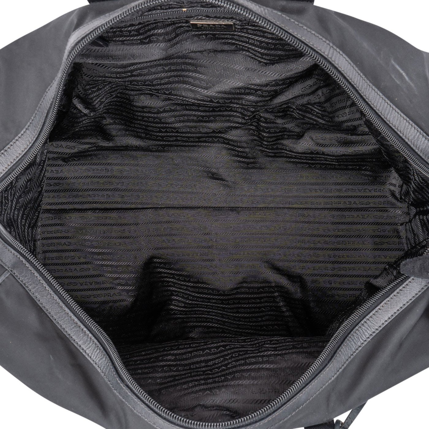 Prada Tessuto Nylon Saffiano Leather Duffle 50 Travel Bag