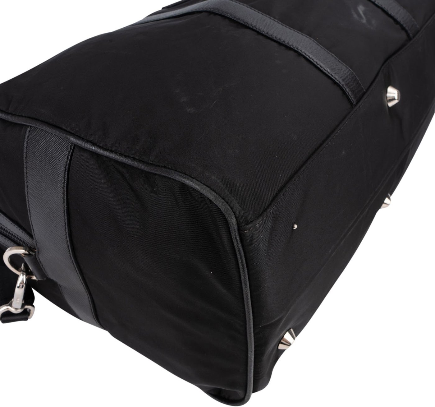 Prada Tessuto Nylon Saffiano Leather Duffle 50 Travel Bag