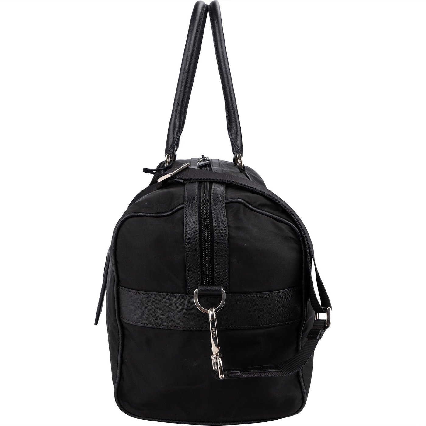 Prada Tessuto Nylon Saffiano Leather Duffle 50 Travel Bag
