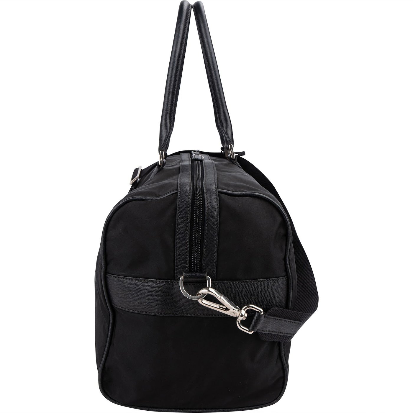 Prada Tessuto Nylon Saffiano Leather Duffle 50 Travel Bag
