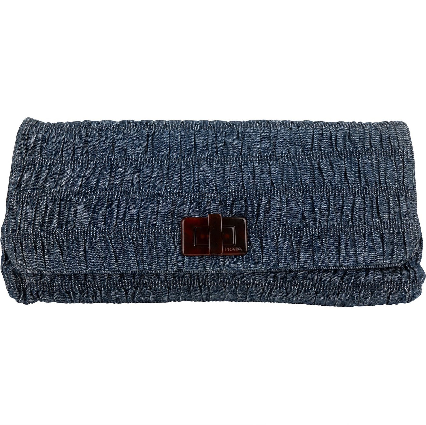 Prada Denim Gauffre Jumbo Clutch Bag