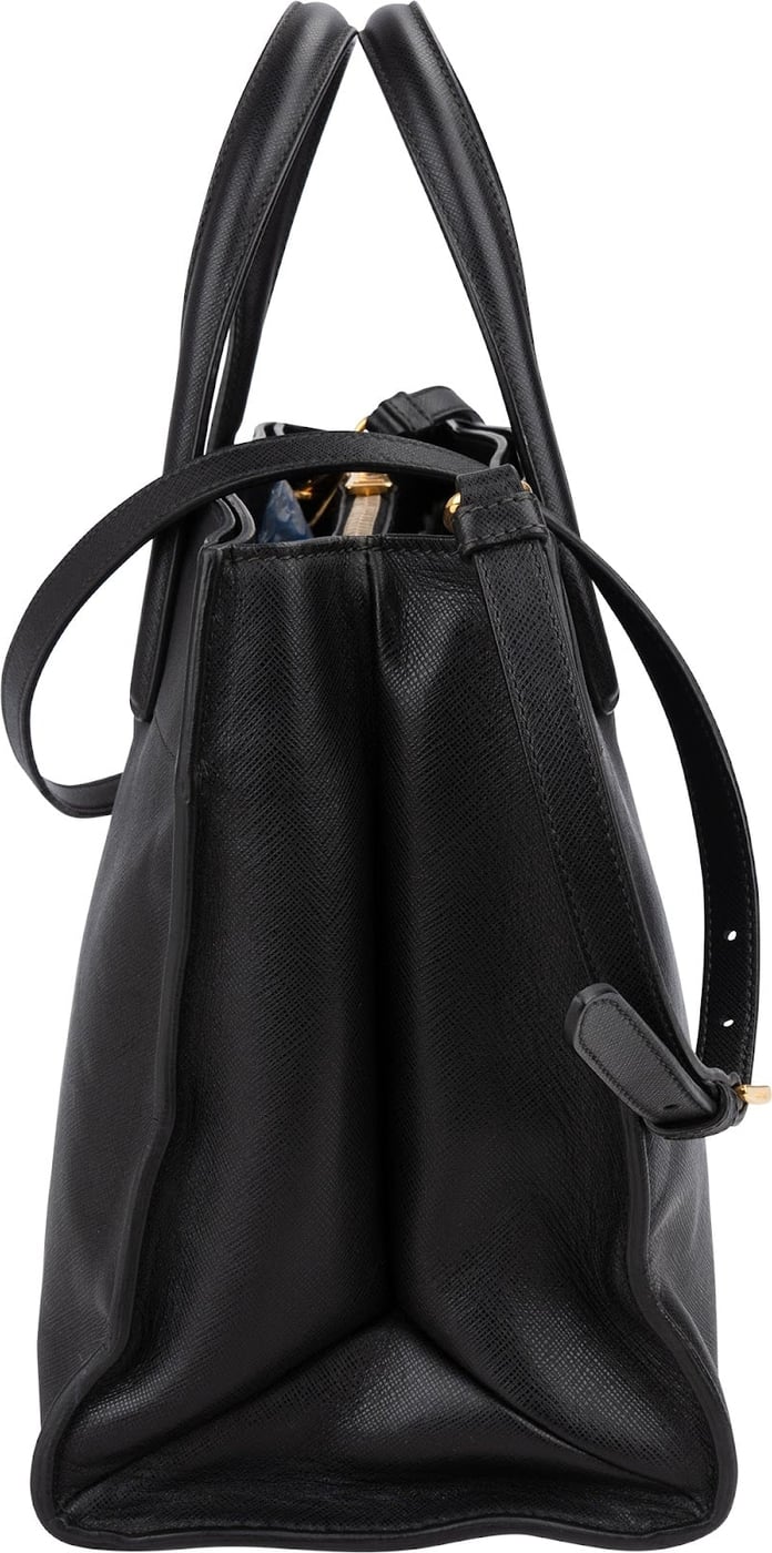 Prada Black Saffiano Leather Galleria Tote Handbag