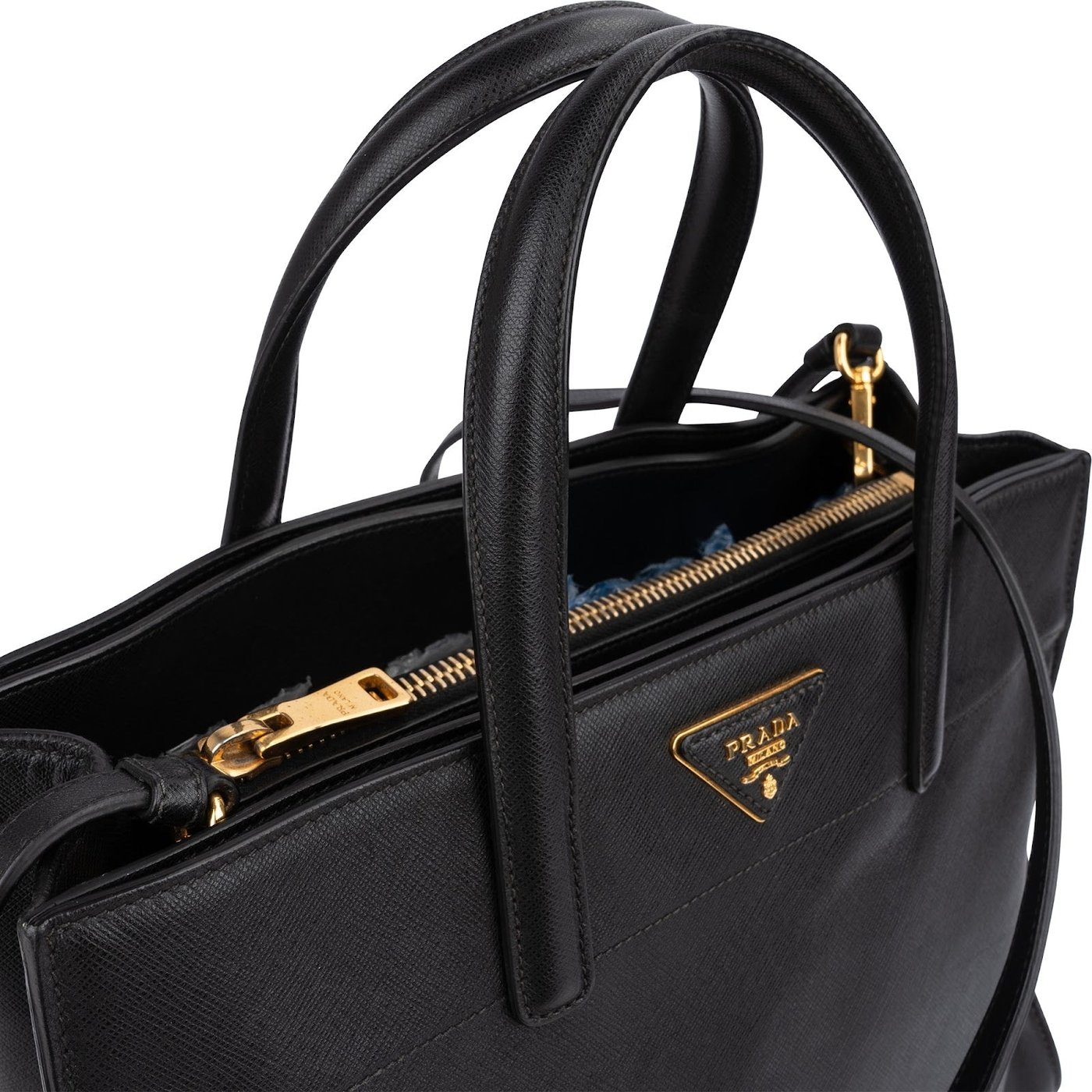 Prada Black Saffiano Leather Galleria Tote Handbag