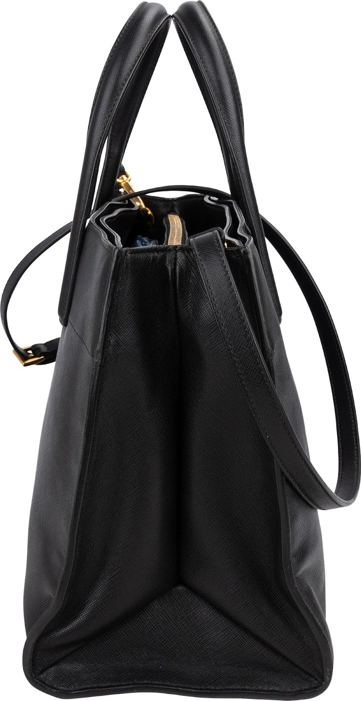 Prada Black Saffiano Leather Galleria Tote Handbag