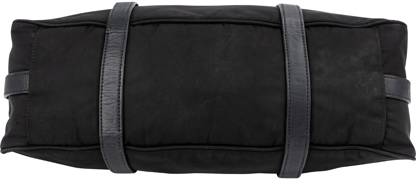 Prada Tessuto Leather Bauletto Triangle Handbag