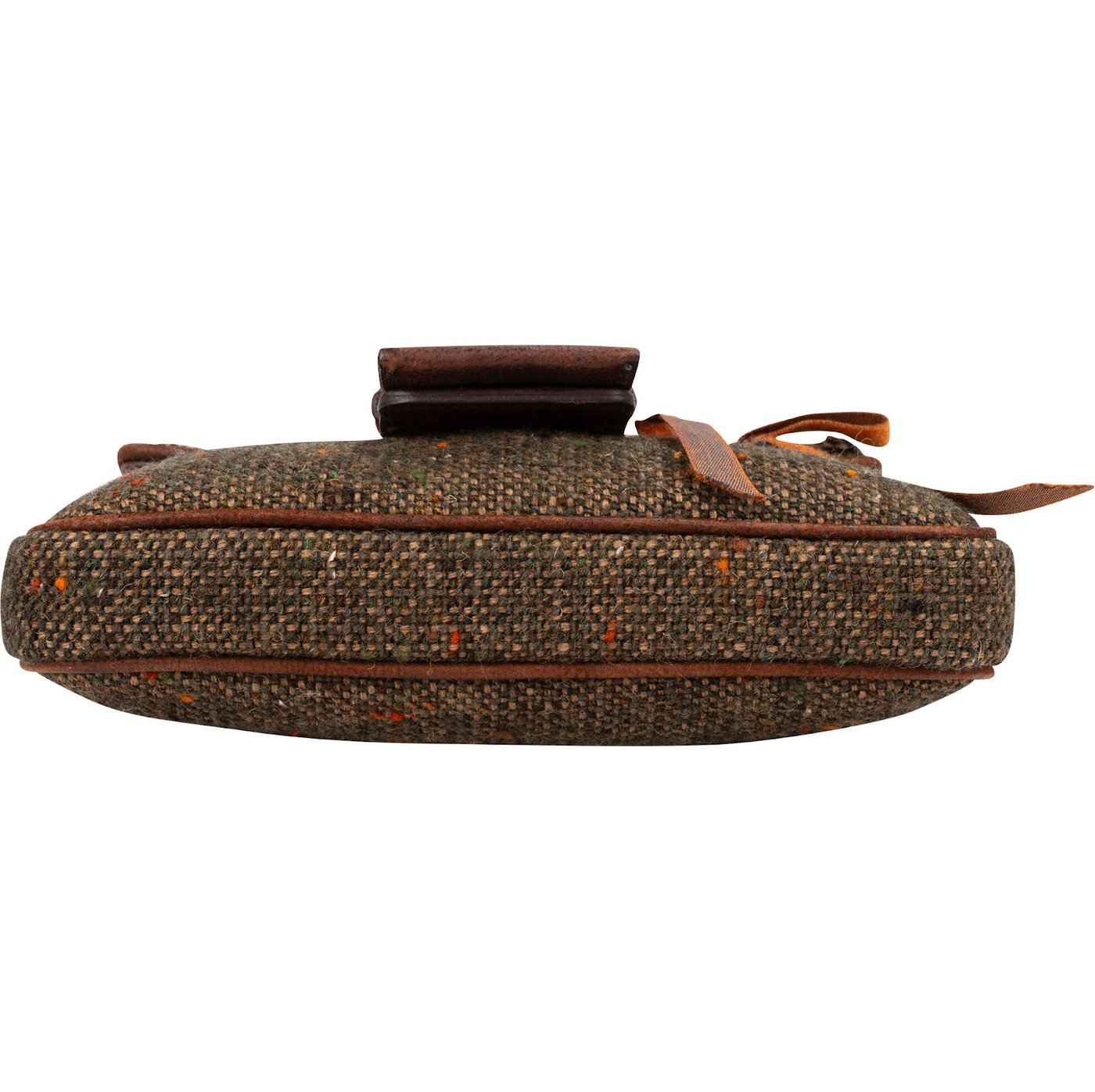 Prada Tweed Ricamo Visone Mini Flap Shoulder Bag