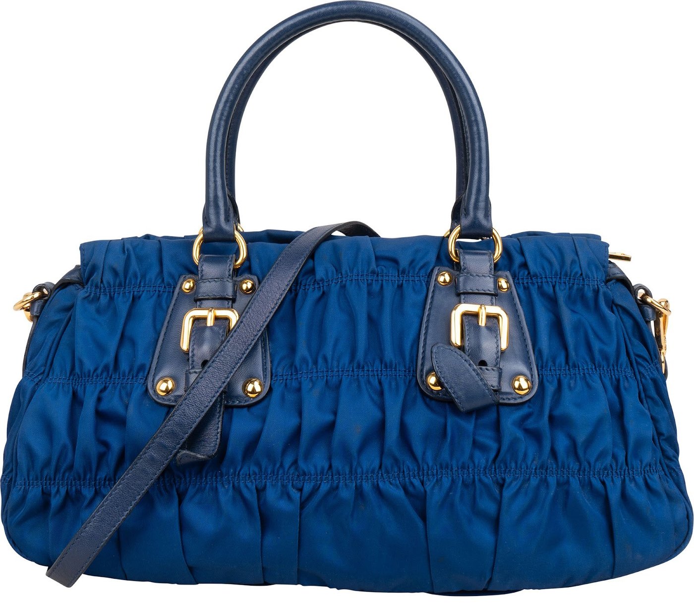 Prada Blue Tessuto Gaufre Satchel Handbag