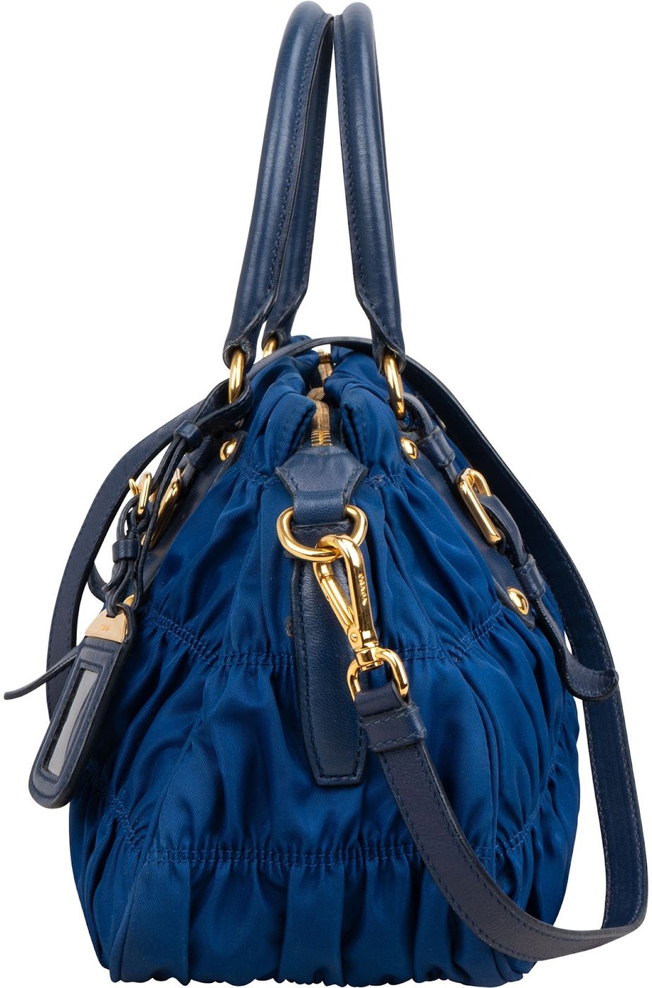 Prada Blue Tessuto Gaufre Satchel Handbag