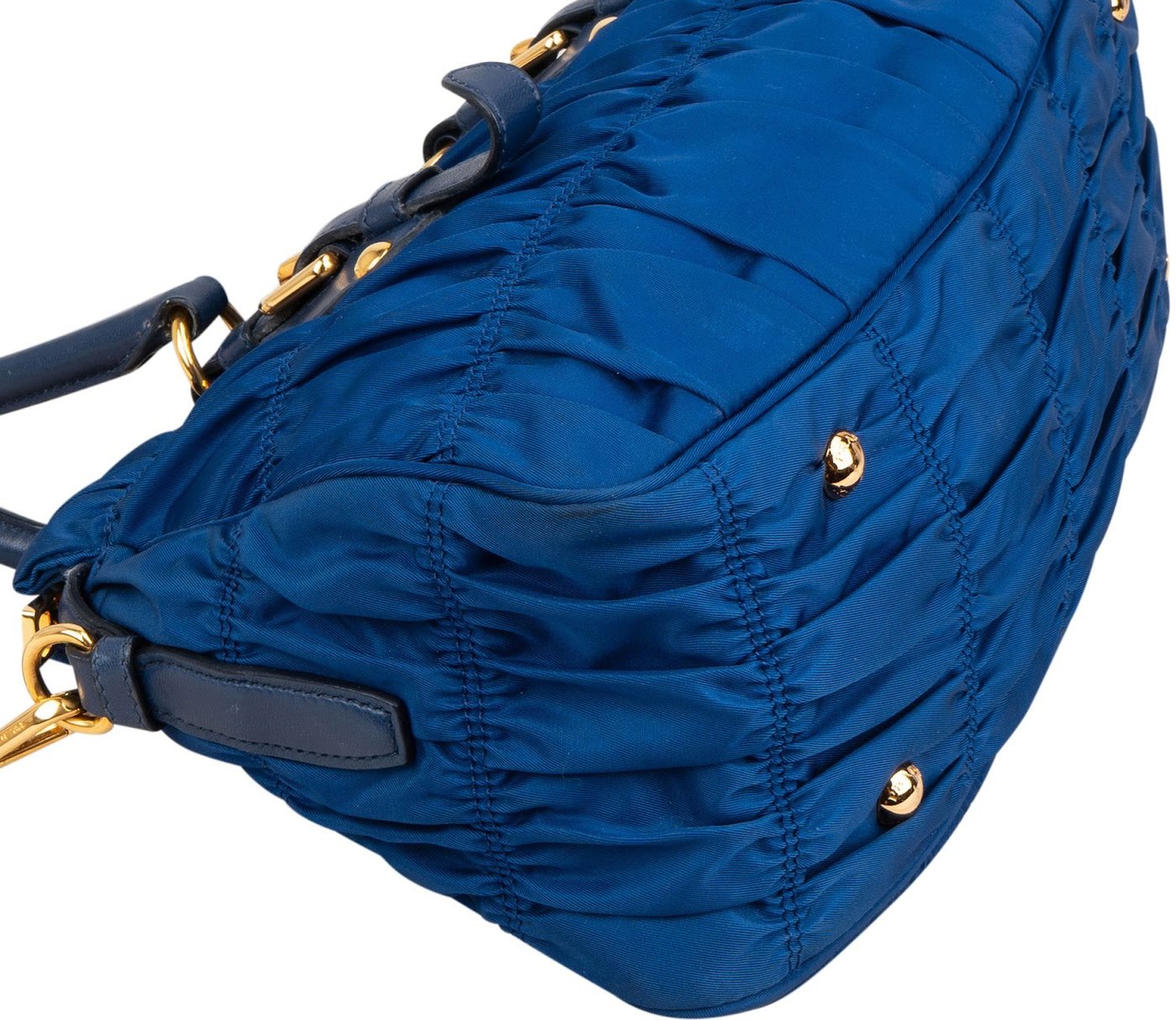 Prada Blue Tessuto Gaufre Satchel Handbag