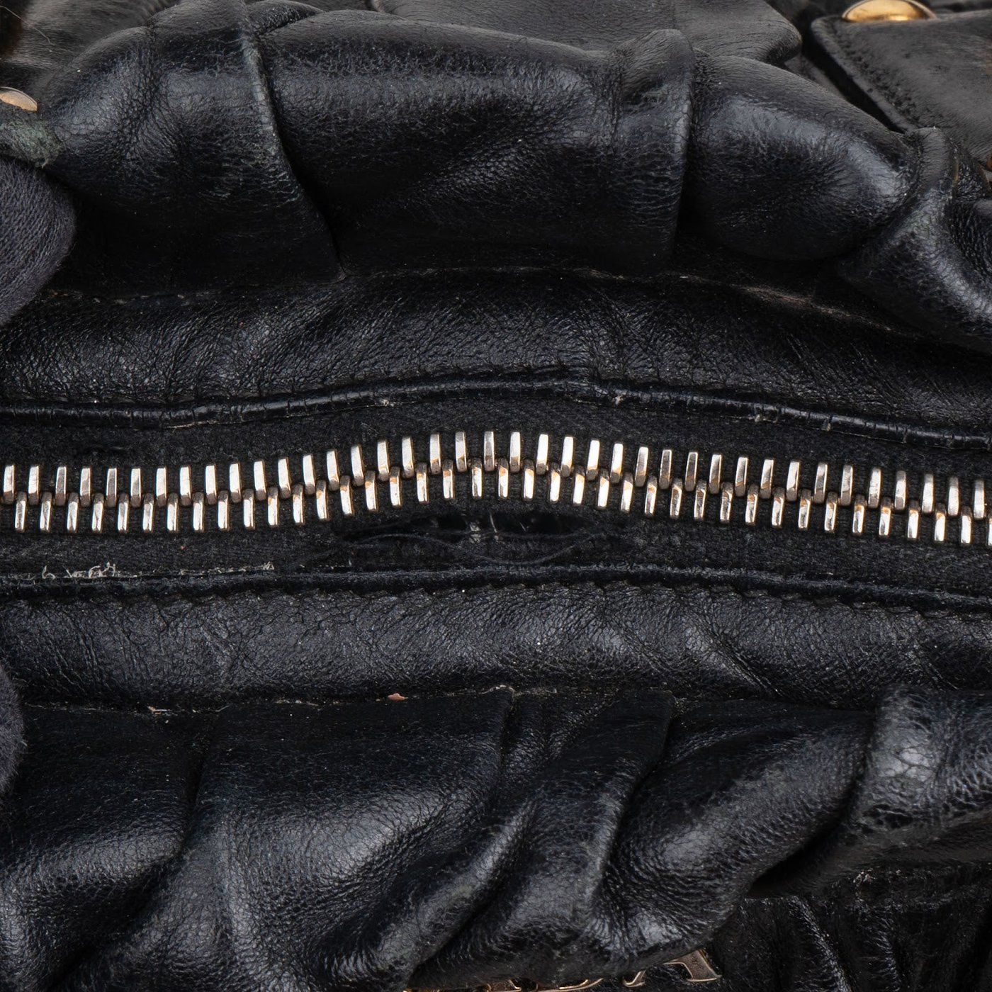 Prada Black Leather Gaufre Satchel Handbag