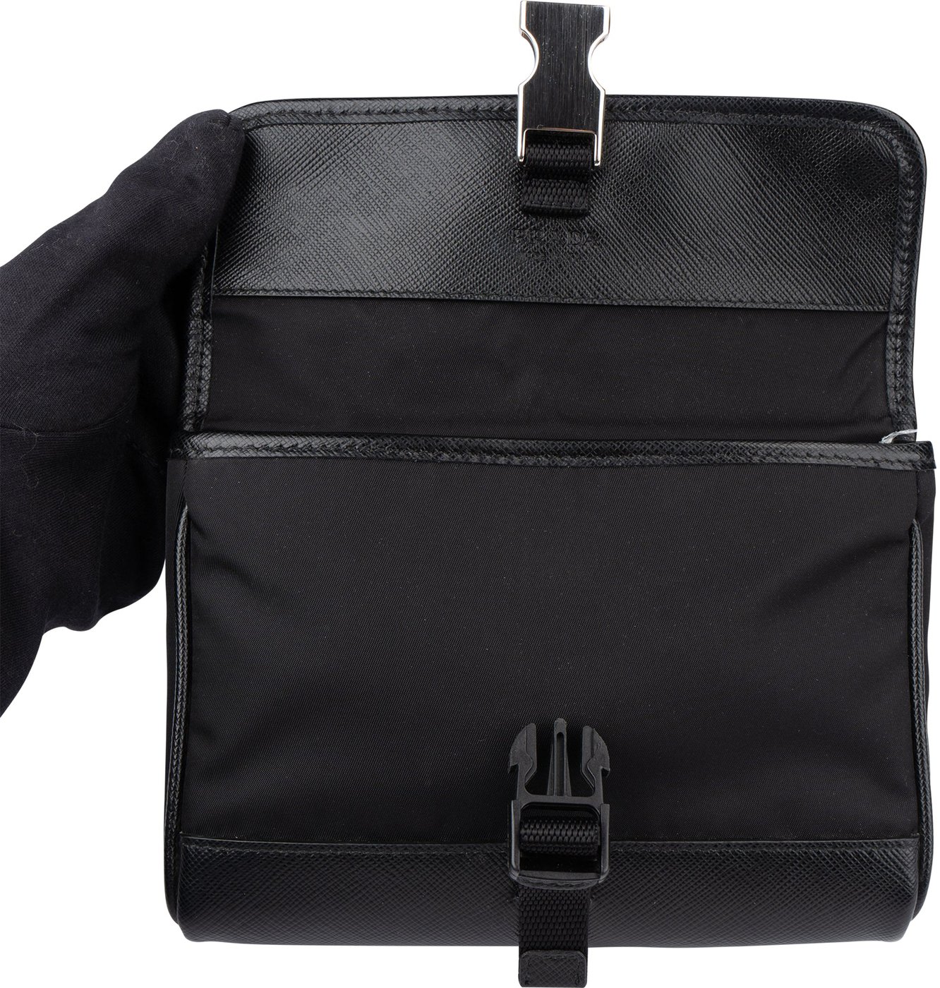 Prada Nylon Triangle Mini Crossbody Side Bag