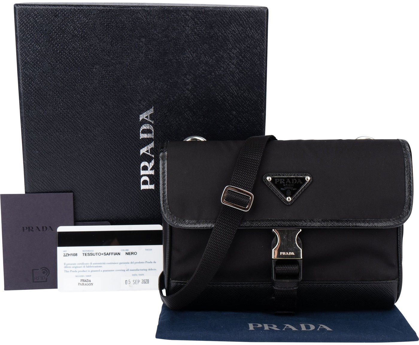 Prada Nylon Triangle Mini Crossbody Side Bag