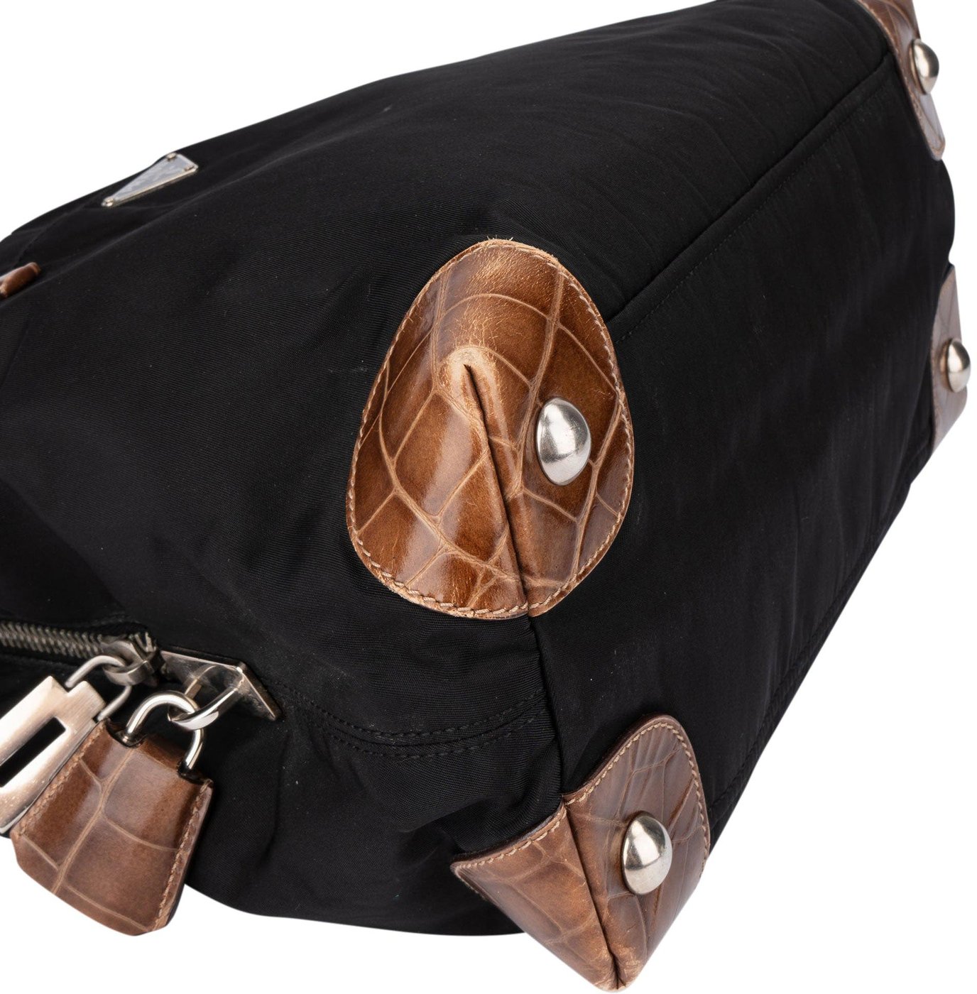 Prada Nylon Croco Optic Triangle Handbag