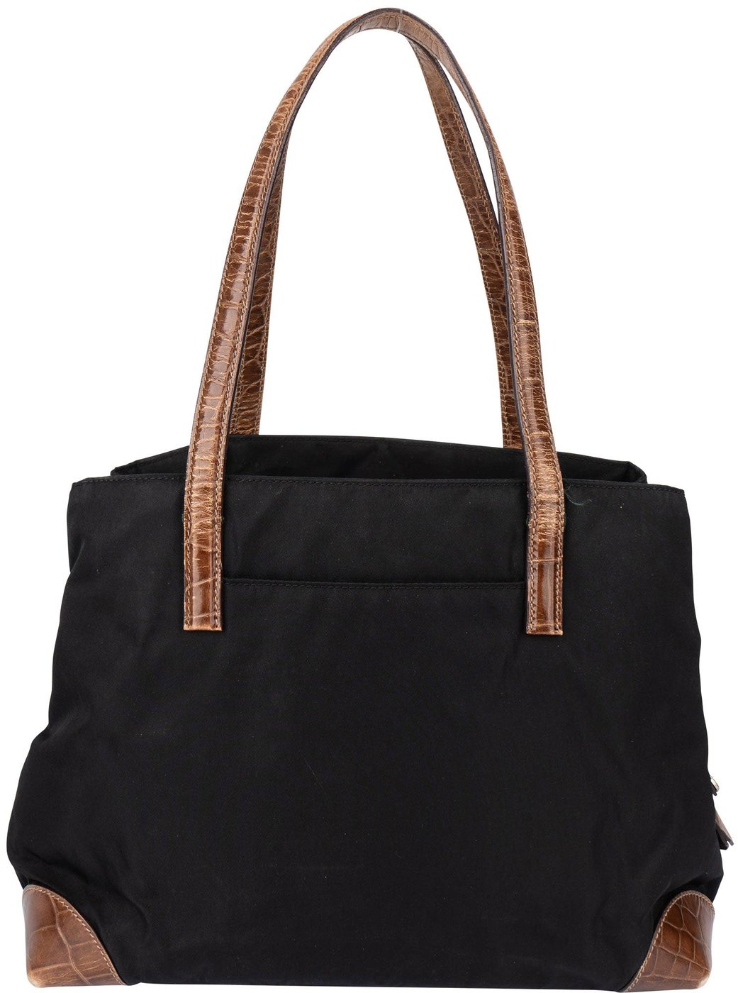 Prada Nylon Croco Optic Triangle Handbag