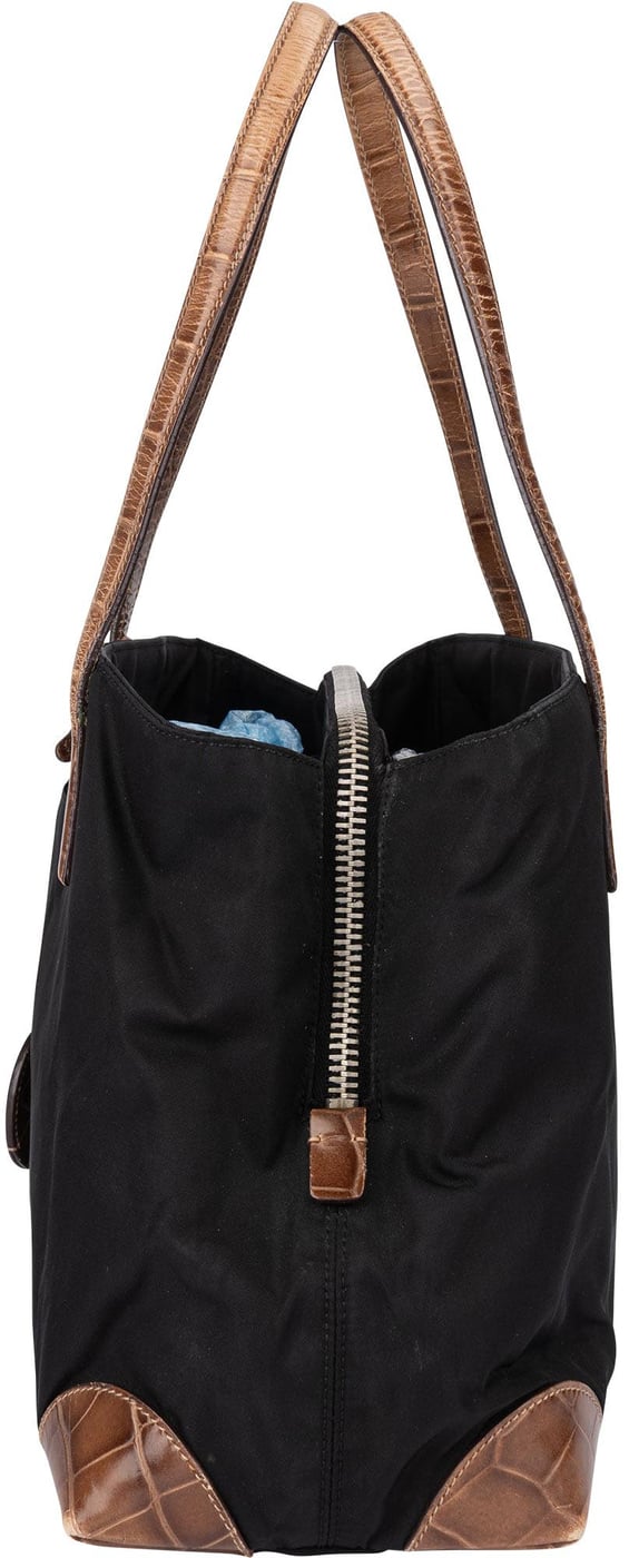 Prada Nylon Croco Optic Triangle Handbag