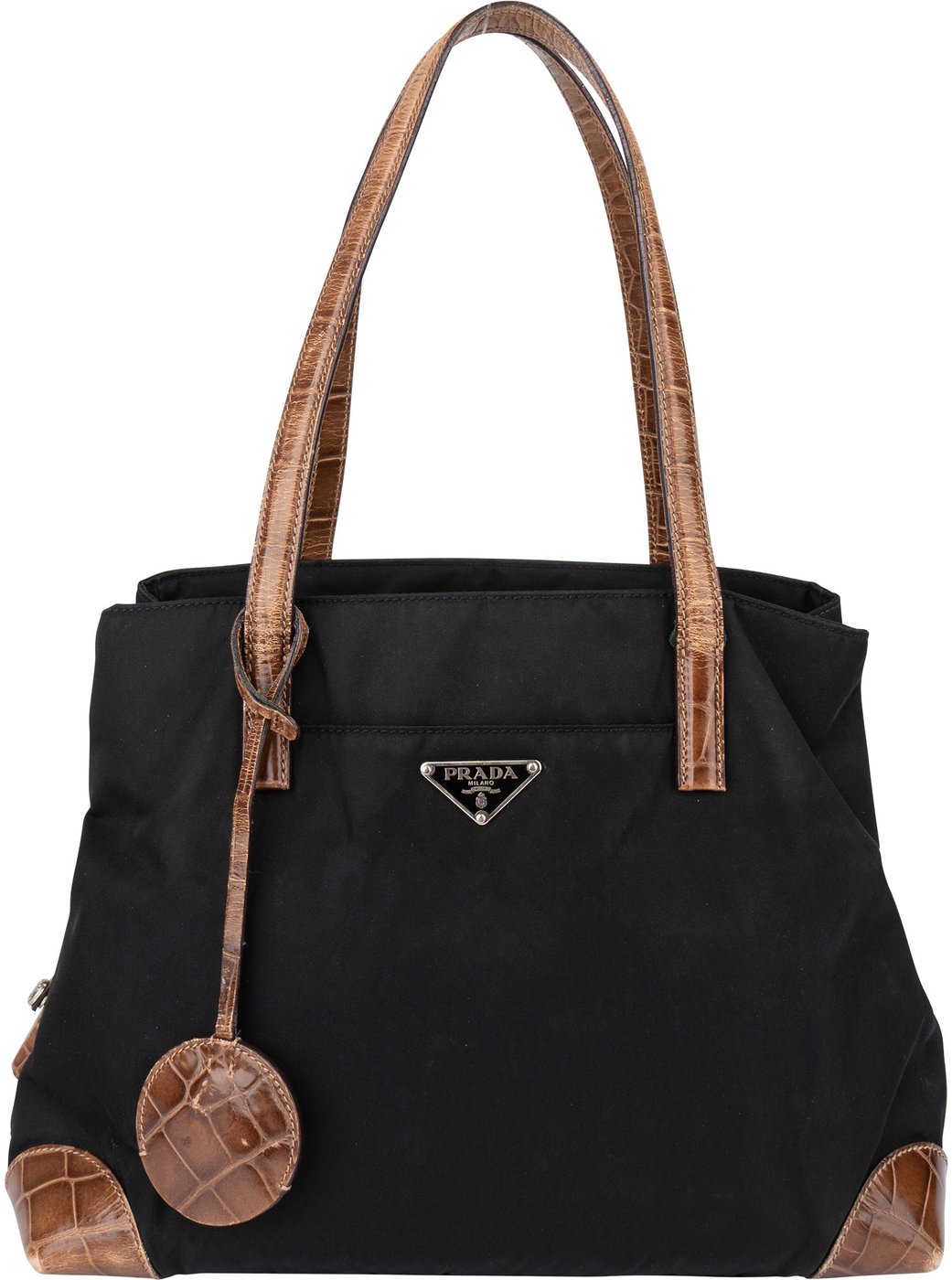Prada Nylon Croco Optic Triangle Handbag