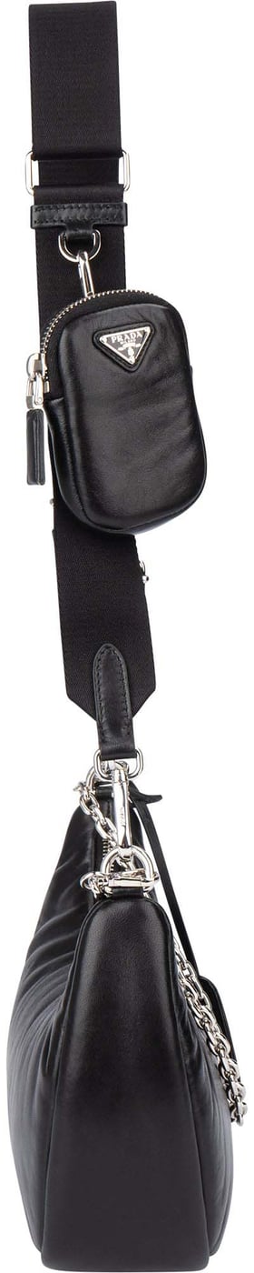 Prada Soft Leather Triangle Re-Edition Crossbody Bag