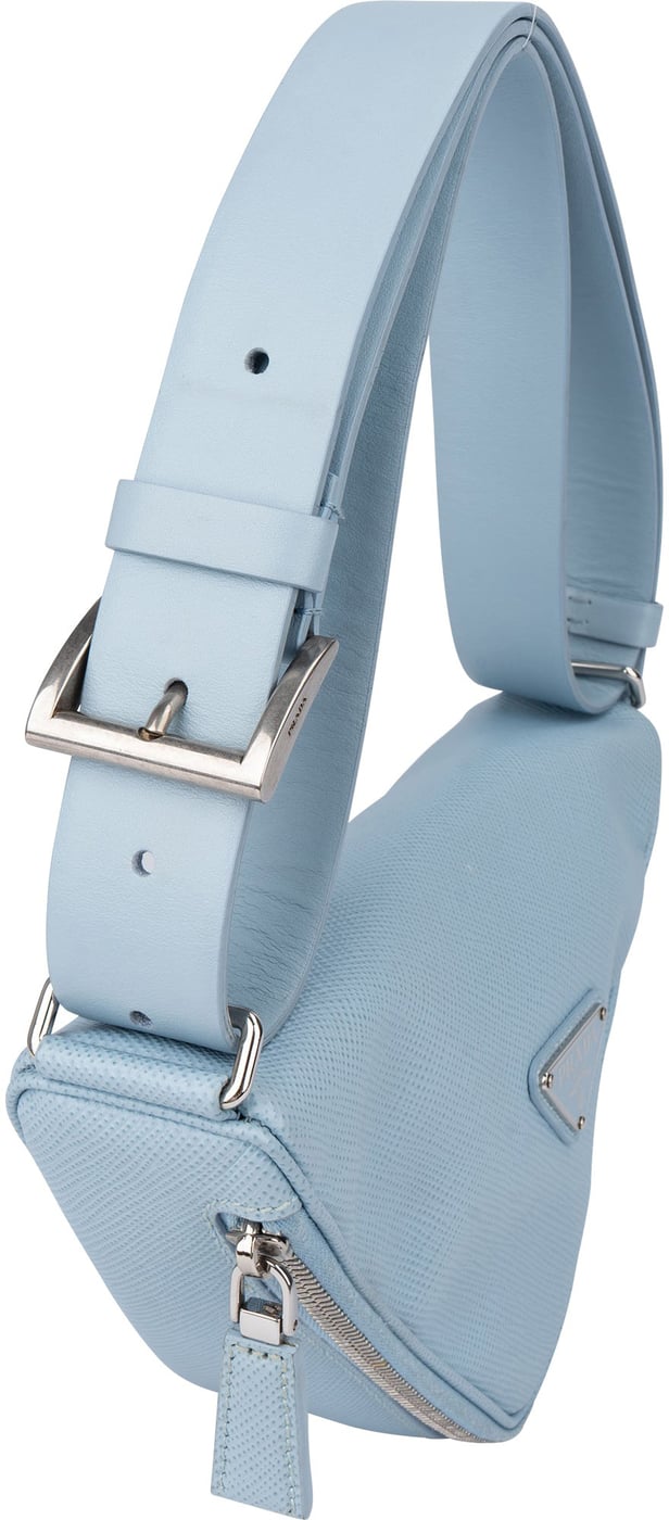 Prada Blue Saffiano Leather Triangle 3 in 1 Crossbody Bag