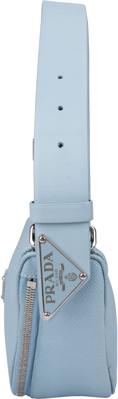 Prada Blue Saffiano Leather Triangle 3 in 1 Crossbody Bag