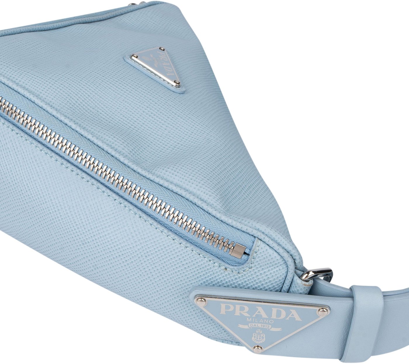 Prada Blue Saffiano Leather Triangle 3 in 1 Crossbody Bag