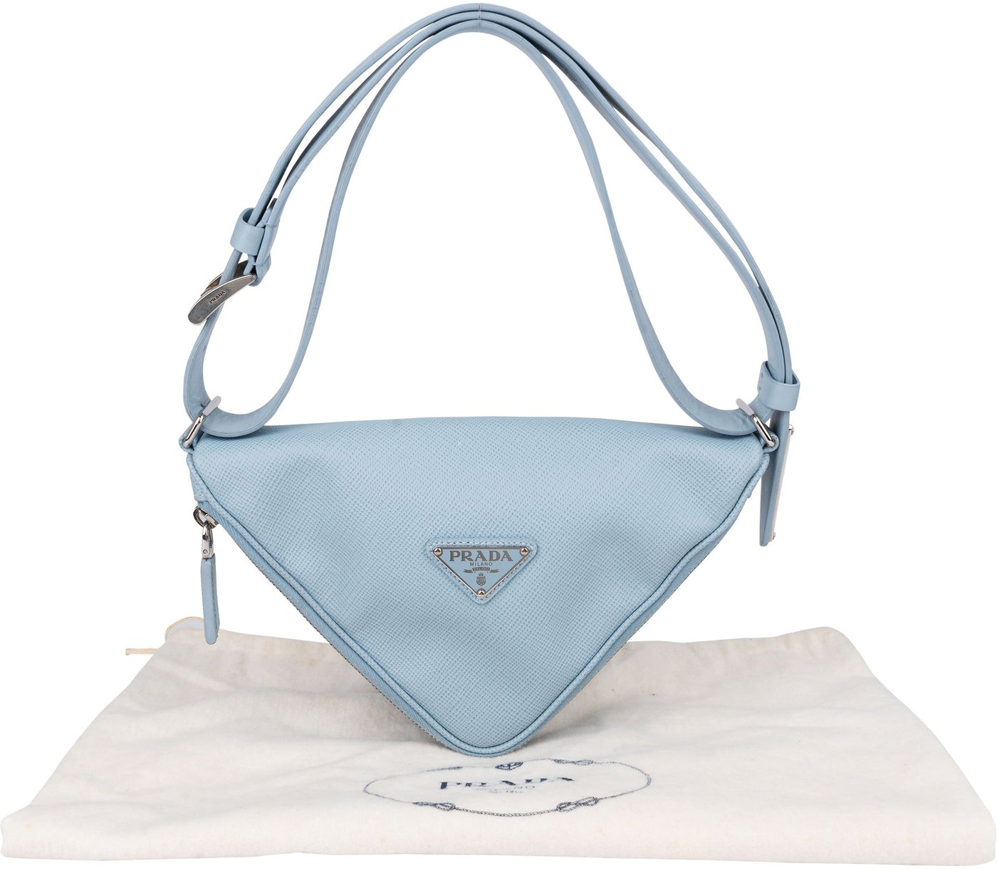 Prada Blue Saffiano Leather Triangle 3 in 1 Crossbody Bag
